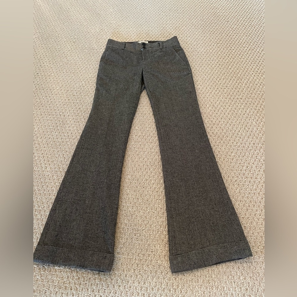 Banana Republic low rise flare herringbone  dress pant with cuff
